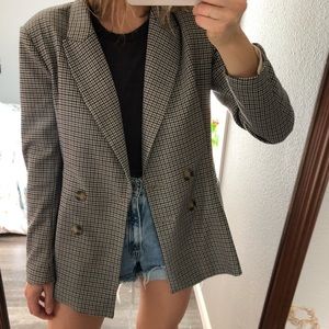 H&M plaid blazer